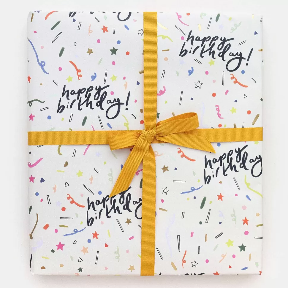 Discount Happy Birthday Confetti Wrapping Paper Wrapping Paper