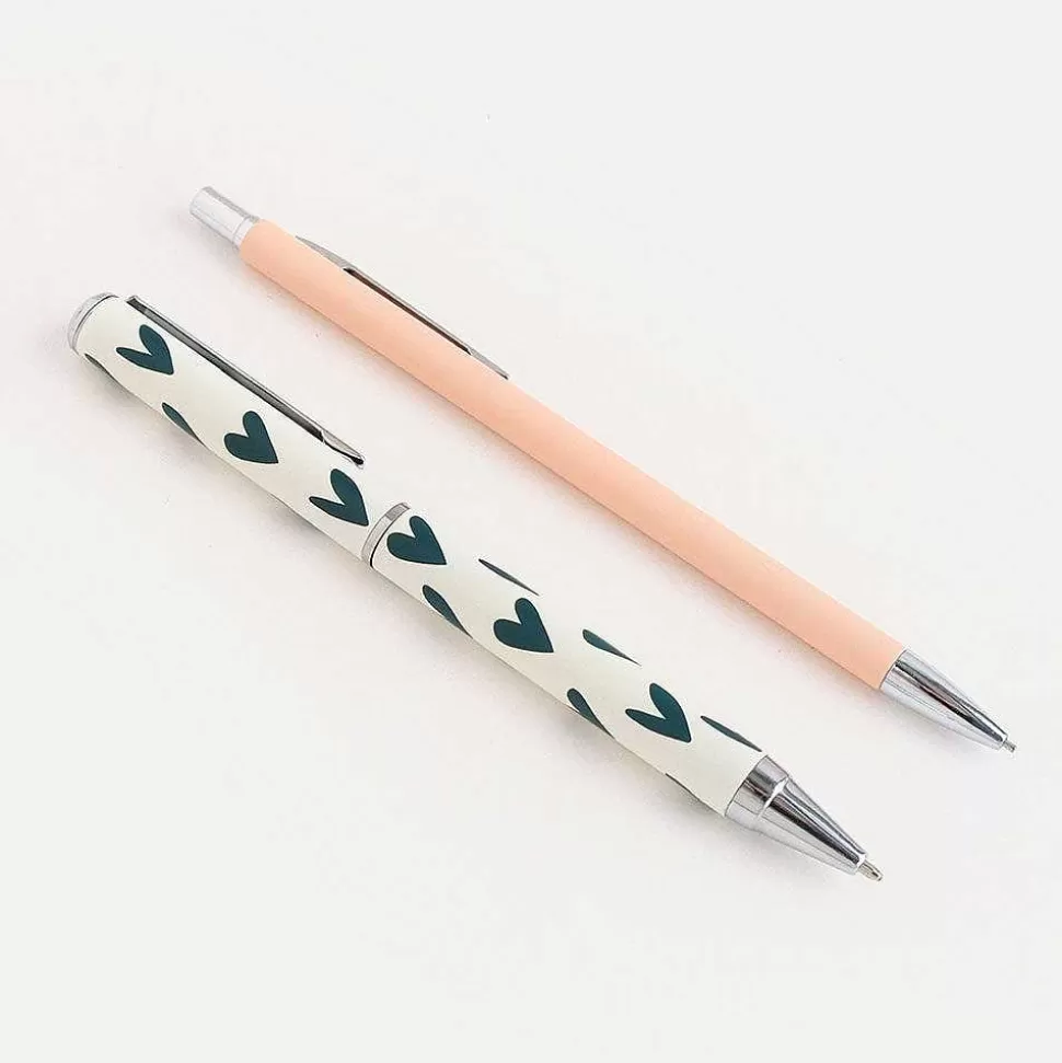 Clearance Hearts/Pink Pen & Pencil Set Of 2 Pens