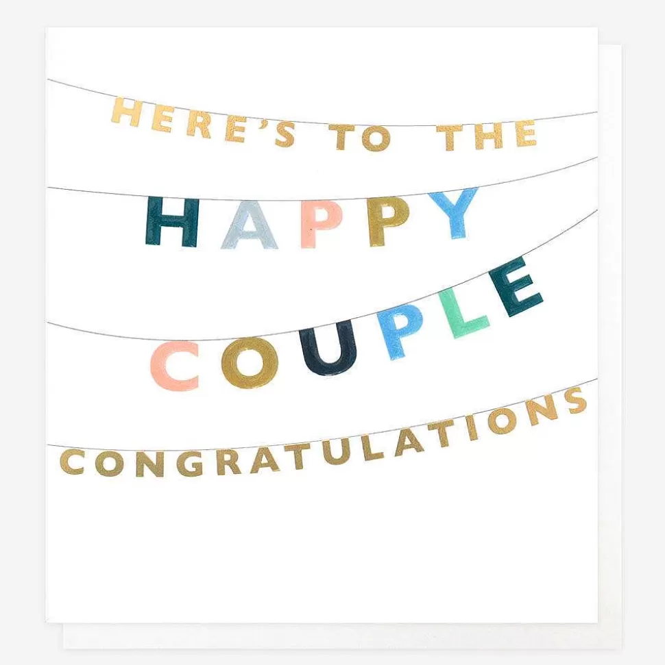 Clearance Heres To The Happy Couple Bunting Wedding Card Wedding Cards