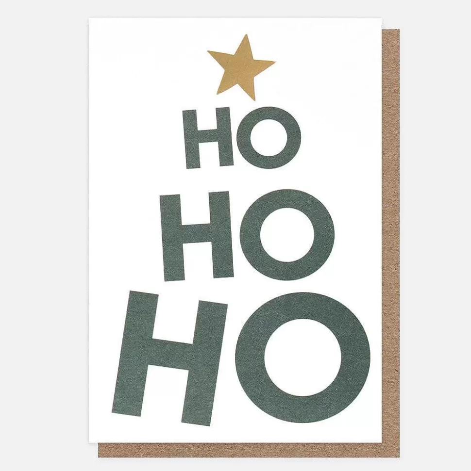 Flash Sale Ho Ho Ho Tree Small Christmas Card Pack Of 10 Christmas Card Packs