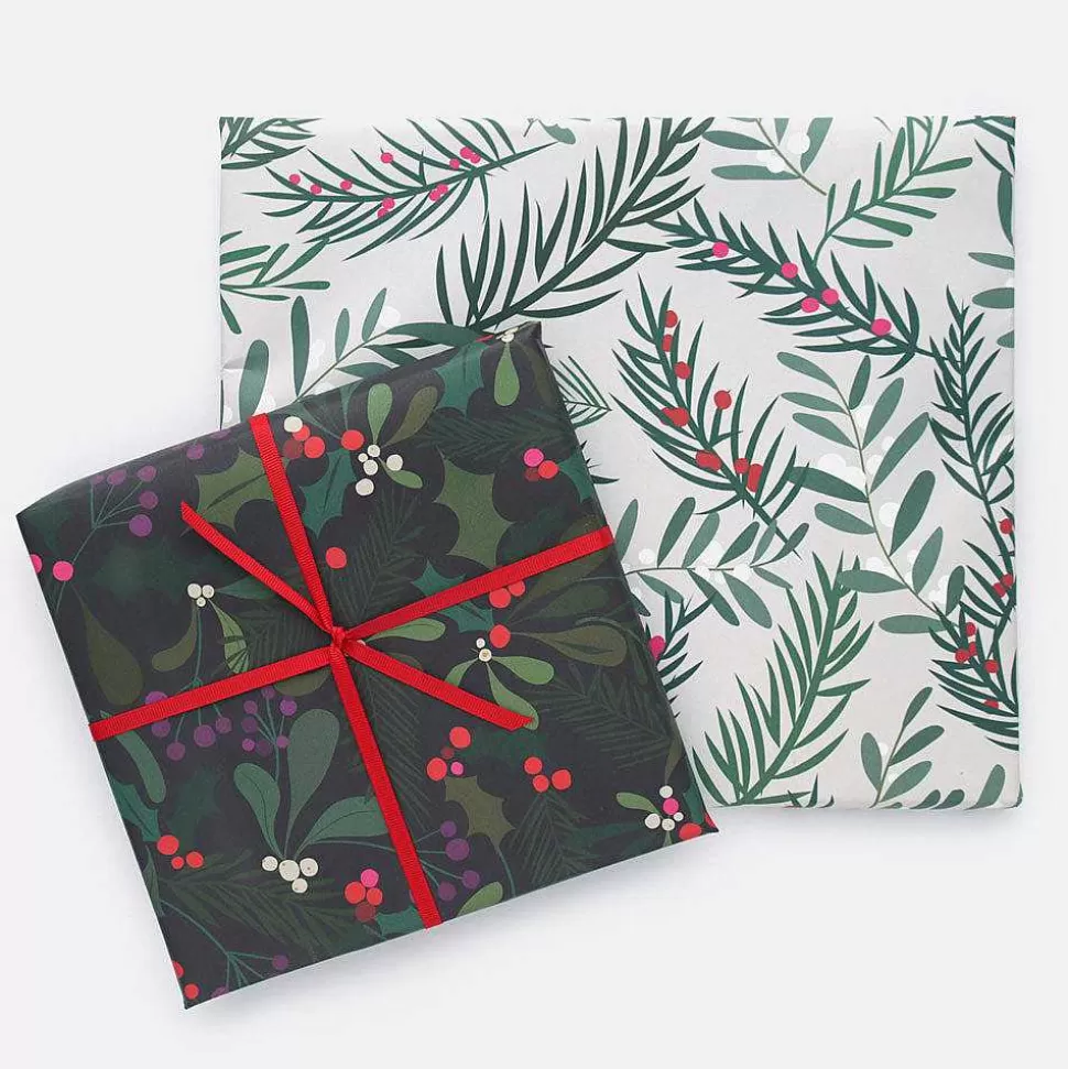 Fashion Holly & Mistletoe Double Sided Christmas Wrapping Paper Wrapping Paper