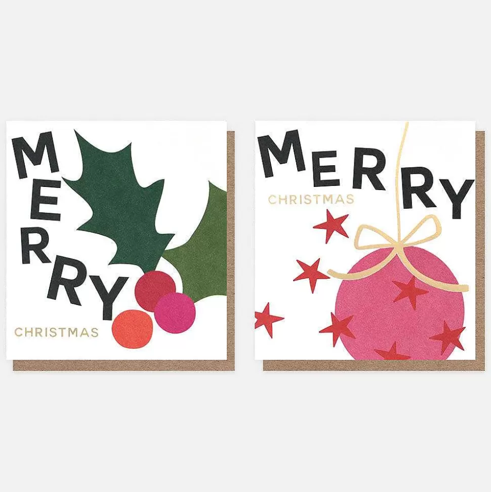 Best Holly And Star Bauble Charity Christmas Cards Pack Of 8 Christmas Cards