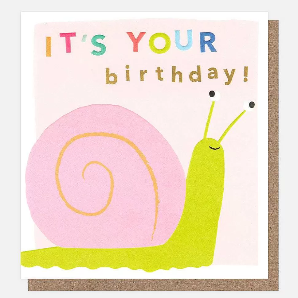 Best Sale It's Your Birthday Snail Birthday Card For Kids