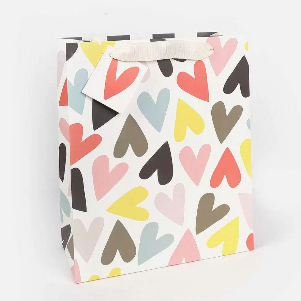 Best Sale Jumbled Hearts Large Gift Bag Gift Bags