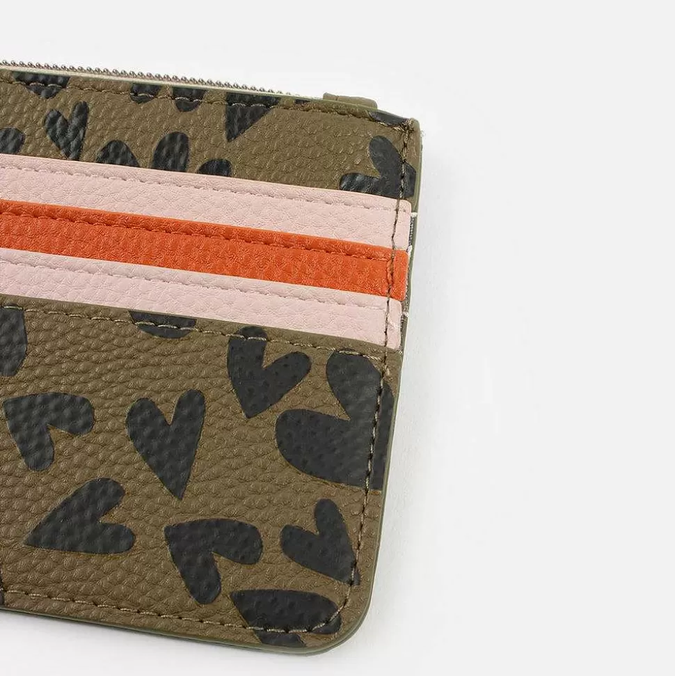Outlet Khaki/Black Heart Long Patch Purse Purses
