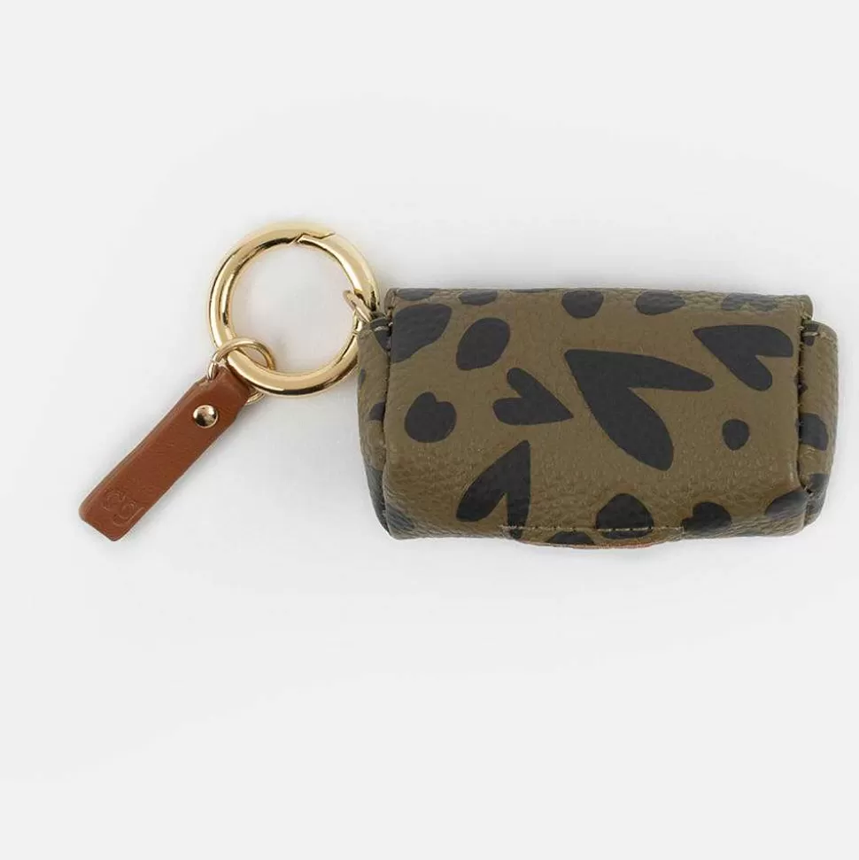 Best Khaki/Black Heart Poo Bag Holder Treat & Poo Bags Holders