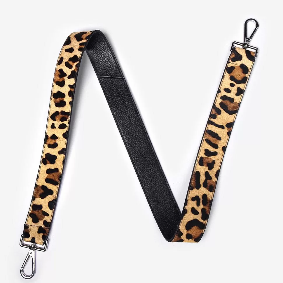 Shop Leopard Print Leather Long Wide Handbag Strap Leather Straps