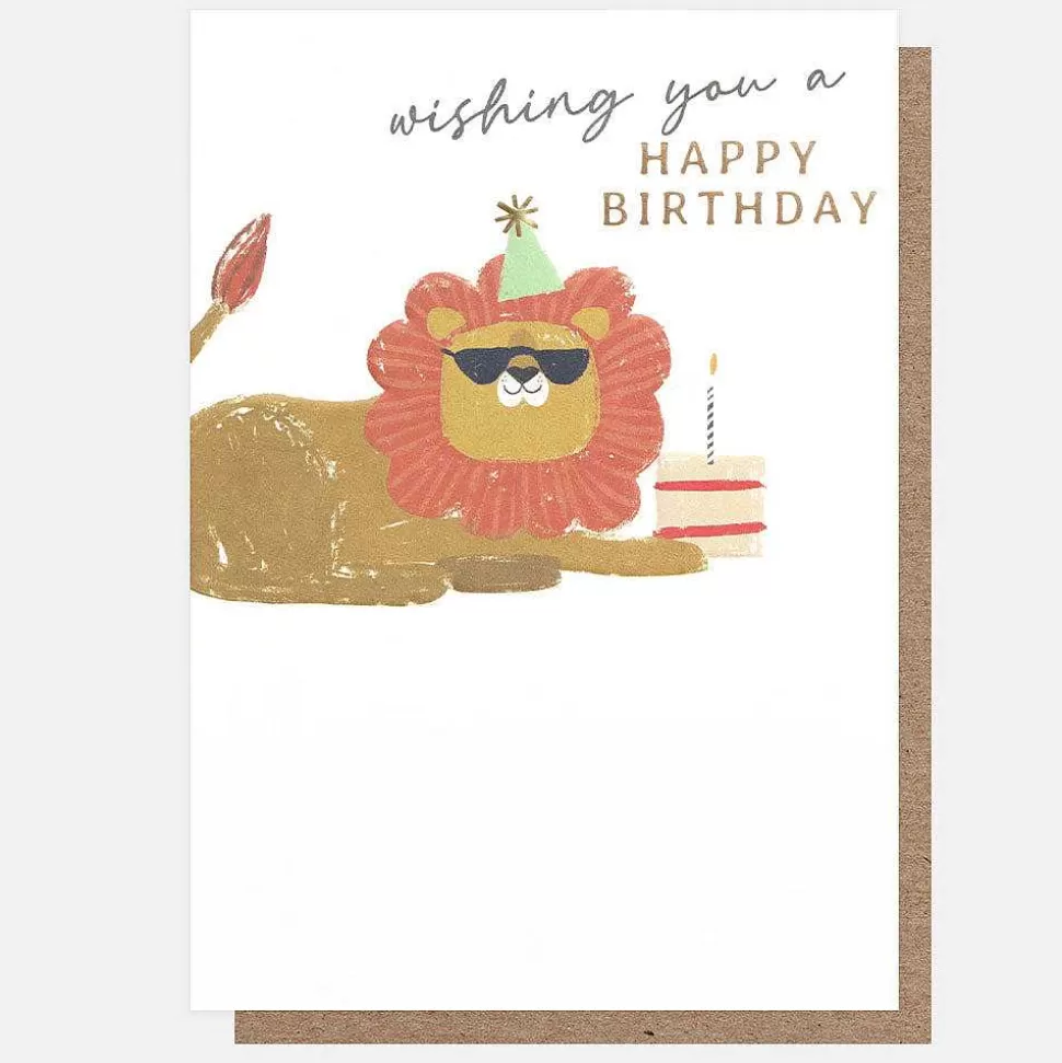 Hot Lion Birthday Card For Kids
