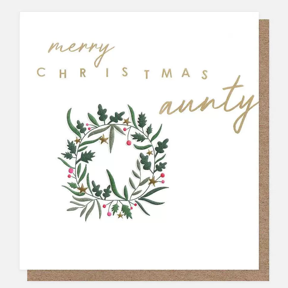 Cheap Merry Christmas Aunty Wreath Card Christmas Cards