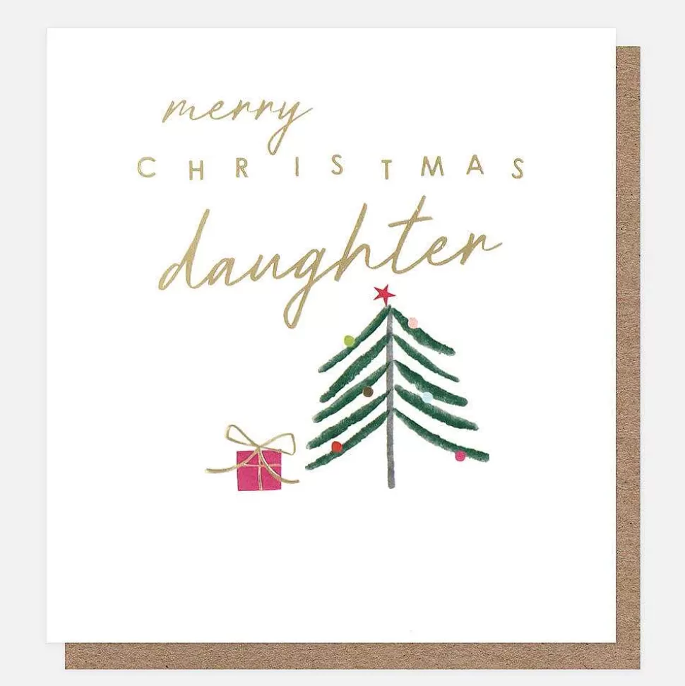 Hot Merry Christmas Daughter Tree With Present Card Christmas Cards