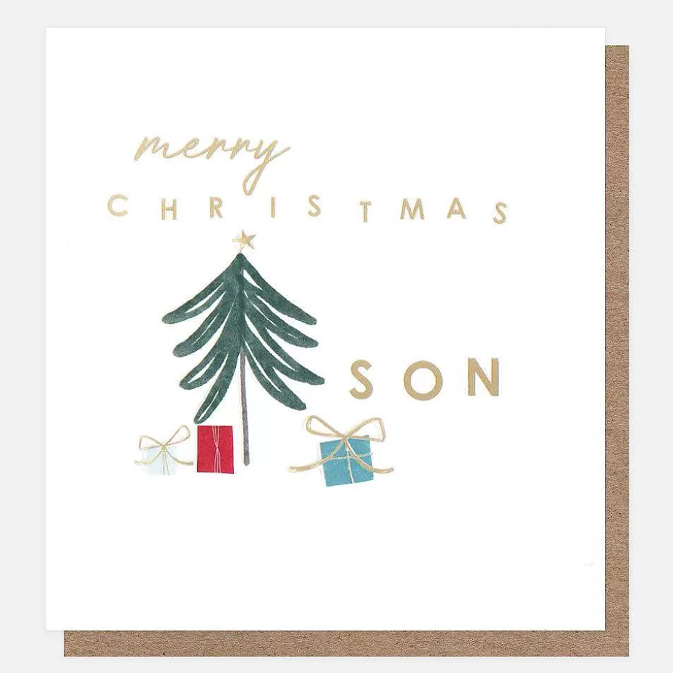 Hot Merry Christmas Son Tree With Presents Card Christmas Cards