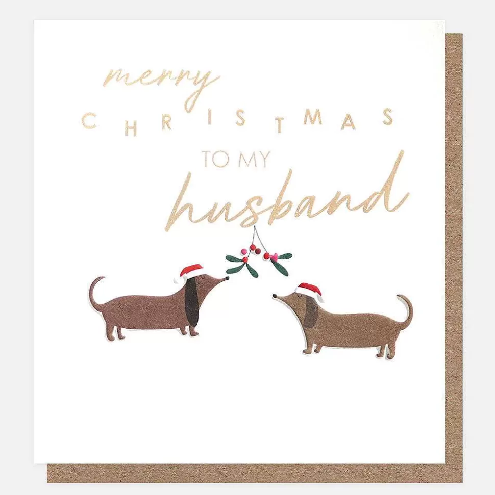 Cheap Merry Christmas To My Husband Sausage Dogs Card Christmas Cards