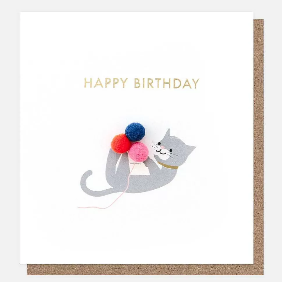 Sale Mini Poms Cat Birthday Card For Her