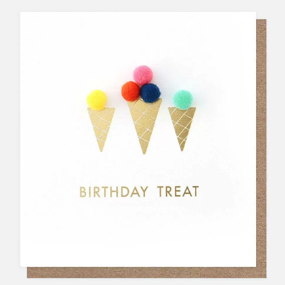 Best Sale Mini Poms Icecream Cones Birthday Card For Her