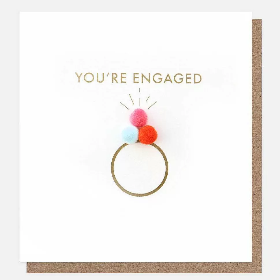 Cheap Mini Poms Ring Engagement Card Engagement Cards