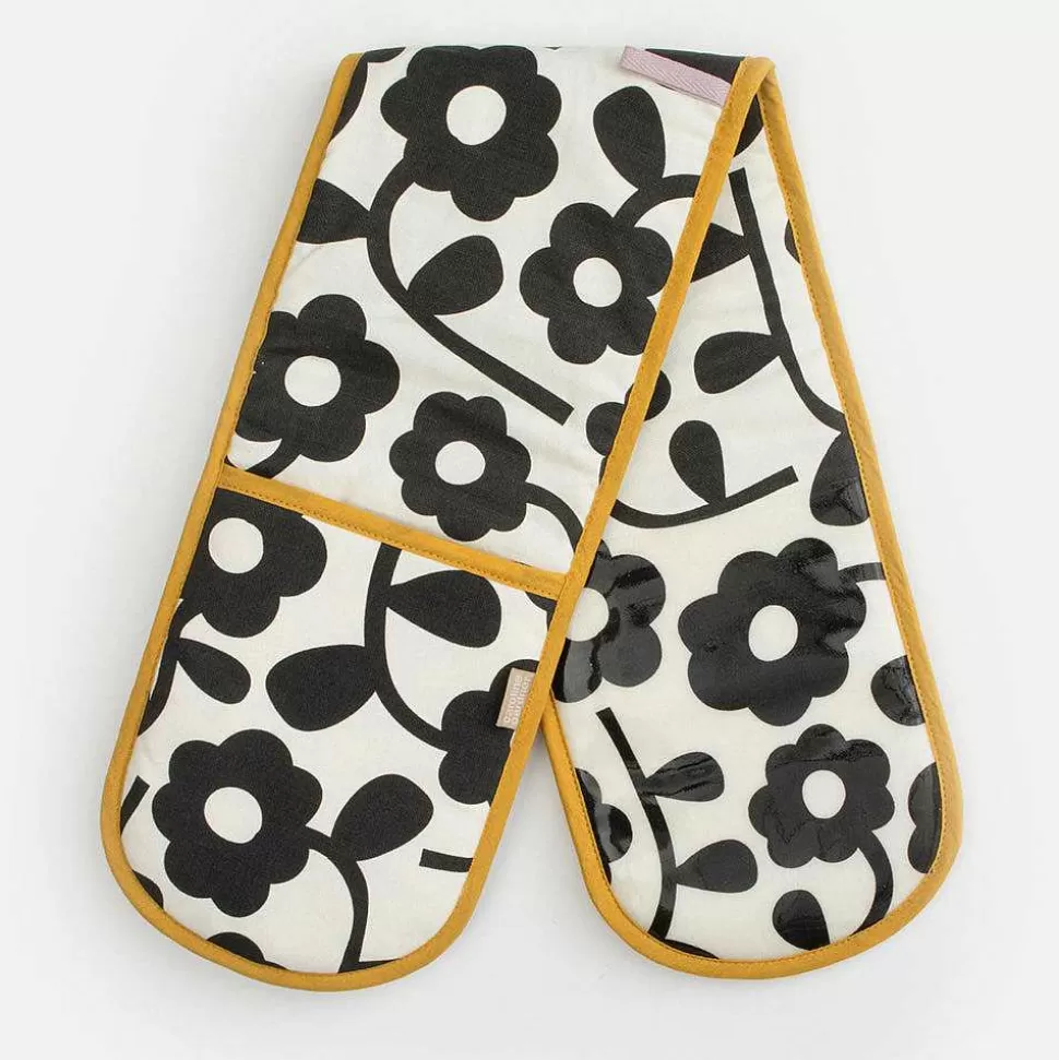 Clearance Mono Floral Double Oven Glove Kitchen Accessories