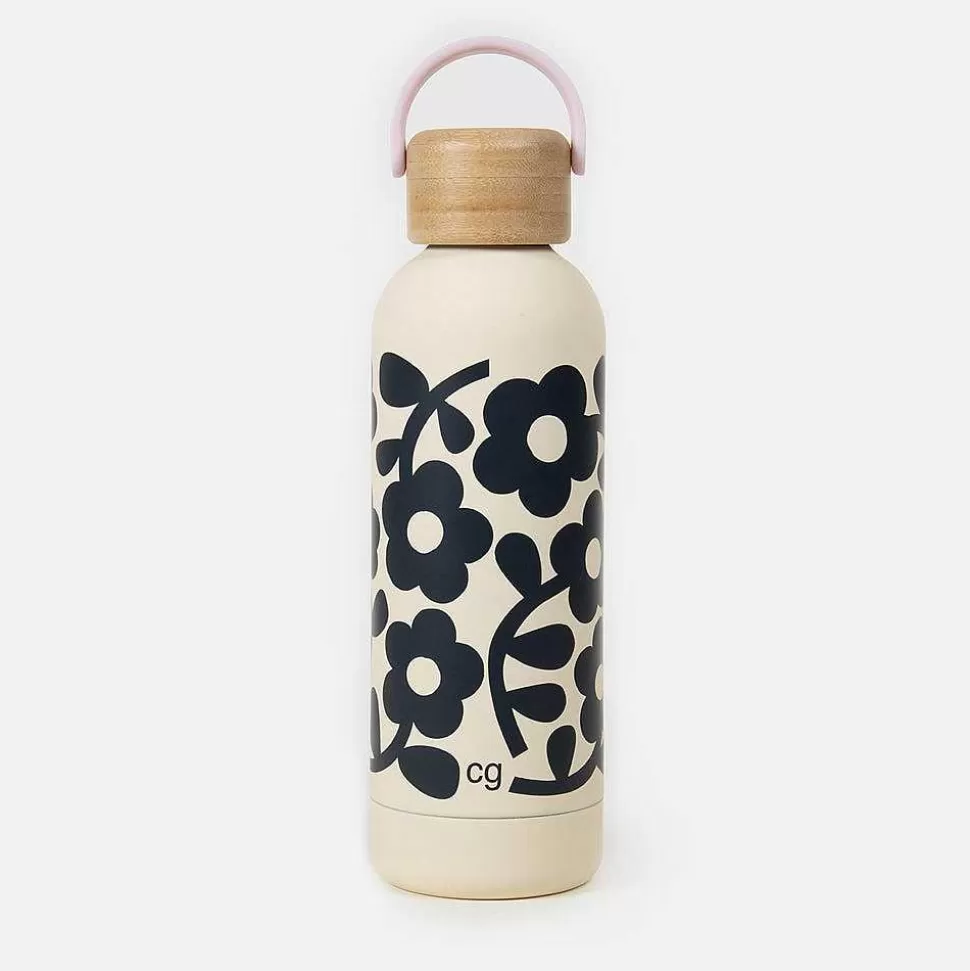 Discount Mono Floral Metal Water Bottle Drinkware