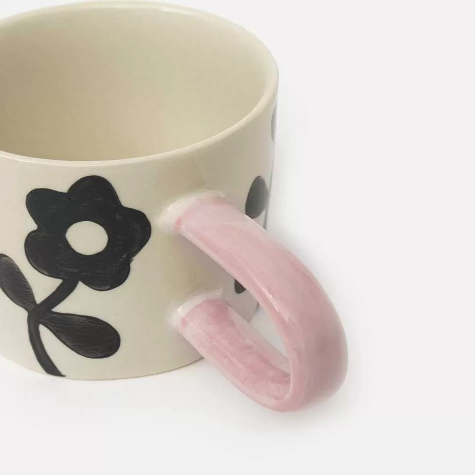 Sale Mono Floral Mug Drinkware