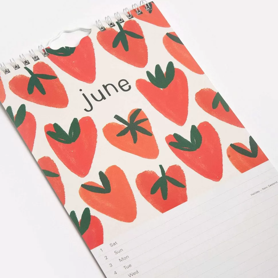 Fashion Mono Hearts 2024 Slim Calendar Calendars & Diaries