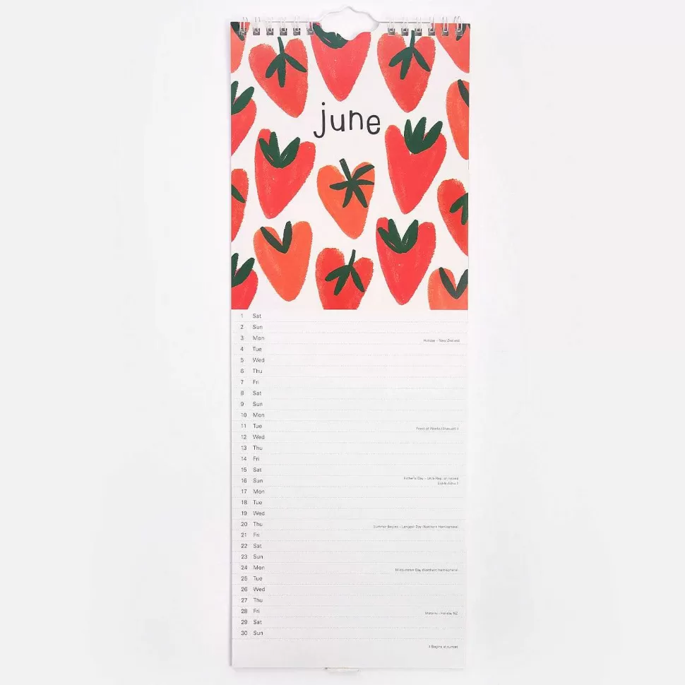 Fashion Mono Hearts 2024 Slim Calendar Calendars & Diaries