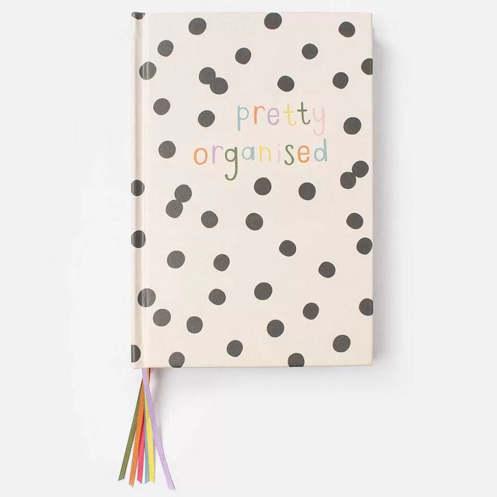 Discount Mono Spot 'Pretty Organised' Multi Ribbon Hardback Notebook Notebooks