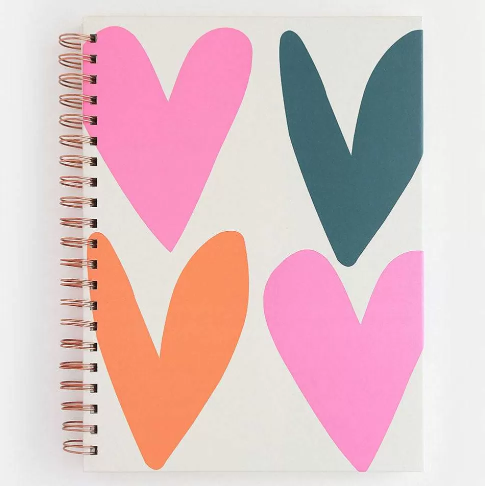 Cheap Multi Hearts Spiral Hardback Notebook Notebooks