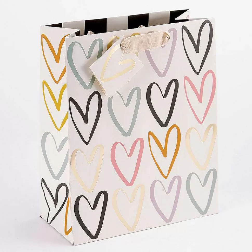 Best Sale Multi Outline Hearts Large Gift Bag Gift Bags