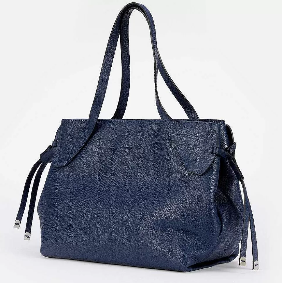 Online Navy Leather Rita Shoulder Bag Shoulder Bags