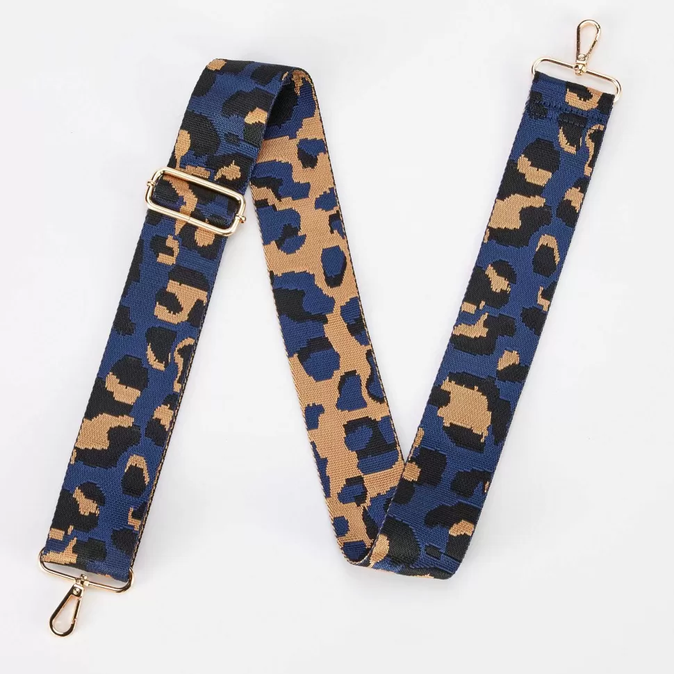 Best Navy Leopard Webbing Handbag Strap Animal Print Straps