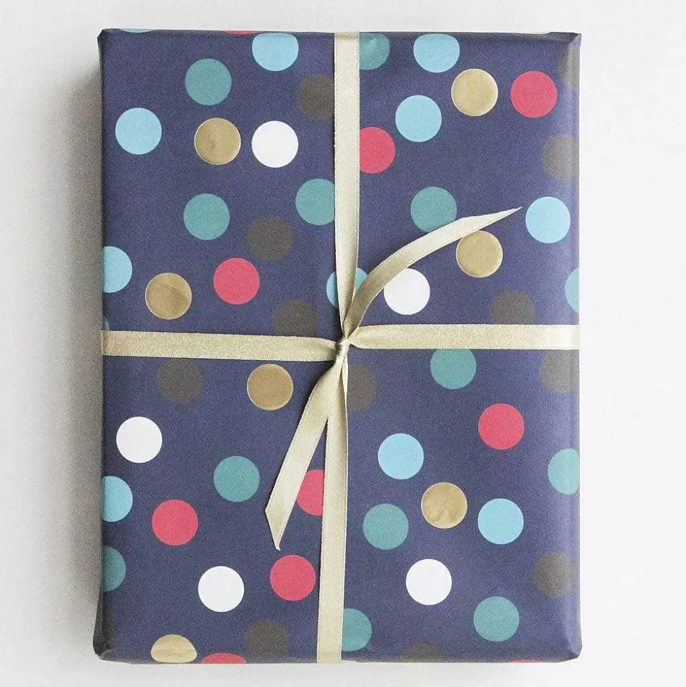 Clearance Navy Spot Wrapping Paper Wrapping Paper