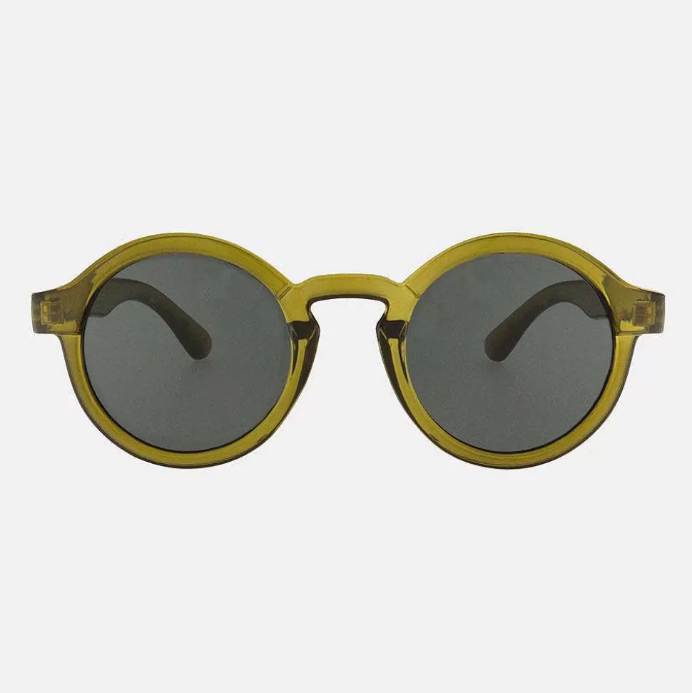 Cheap Olive Belmont Round Sunglasses Sunglasses