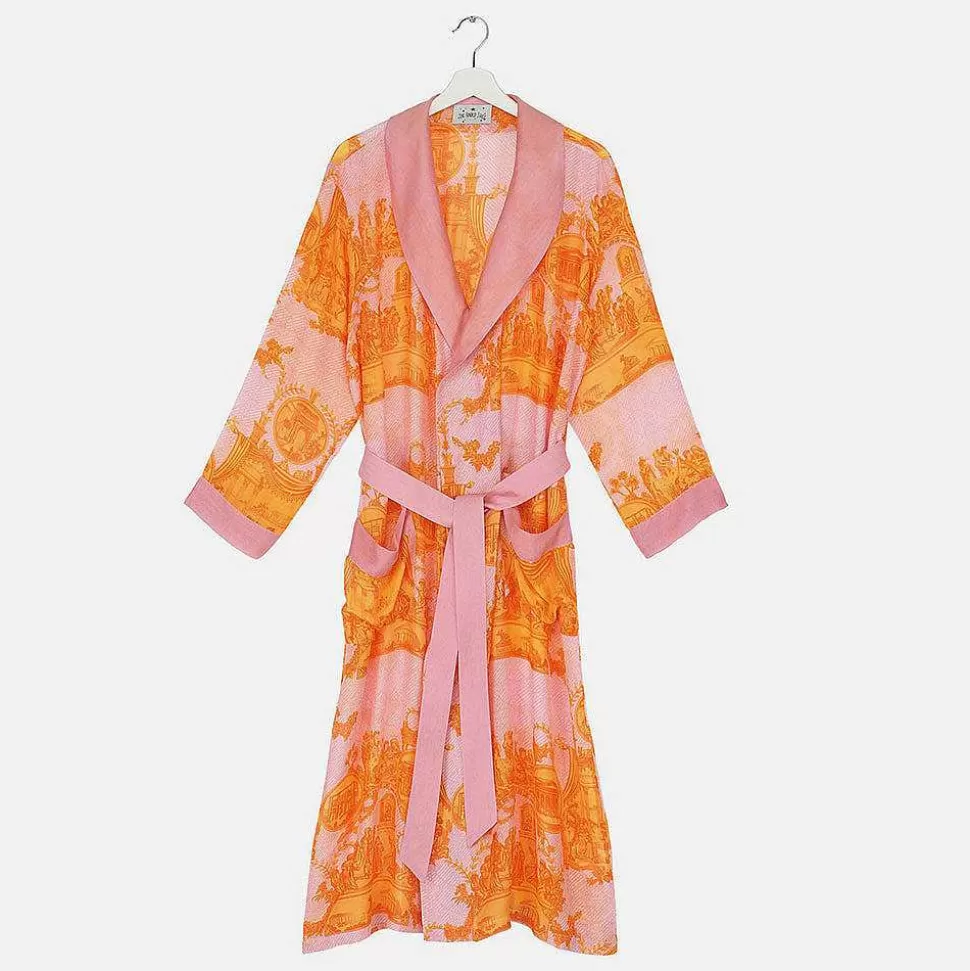 Flash Sale Orange Ancient Columns Lightweight Dressing Gown Dressing Gowns