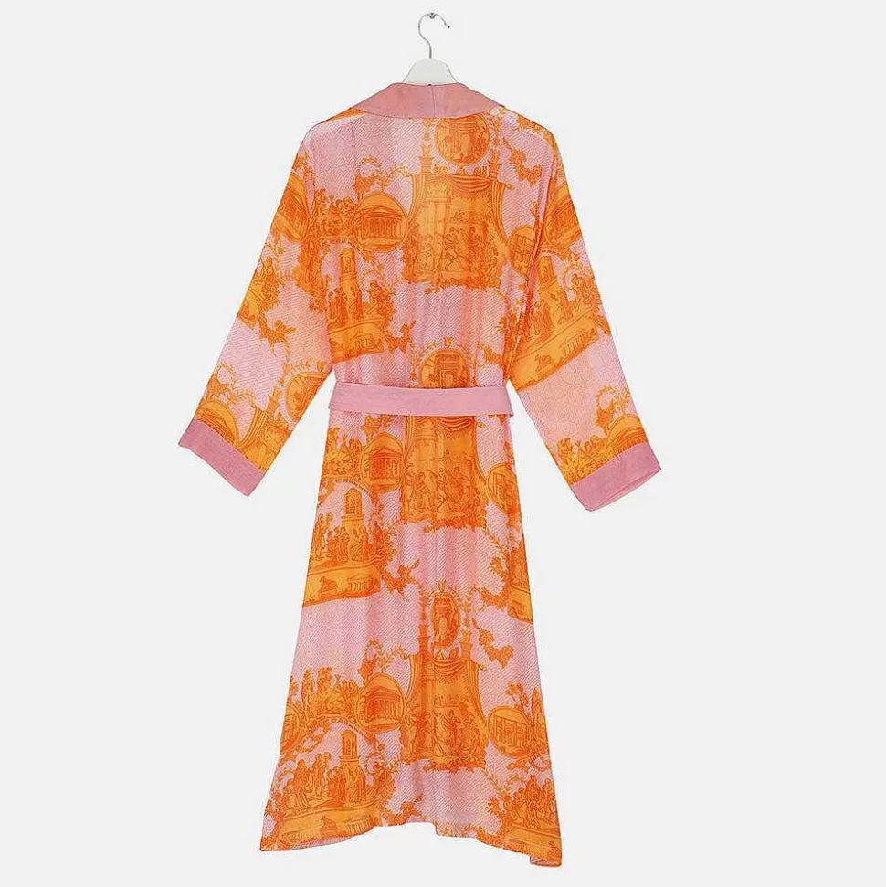 Flash Sale Orange Ancient Columns Lightweight Dressing Gown Dressing Gowns