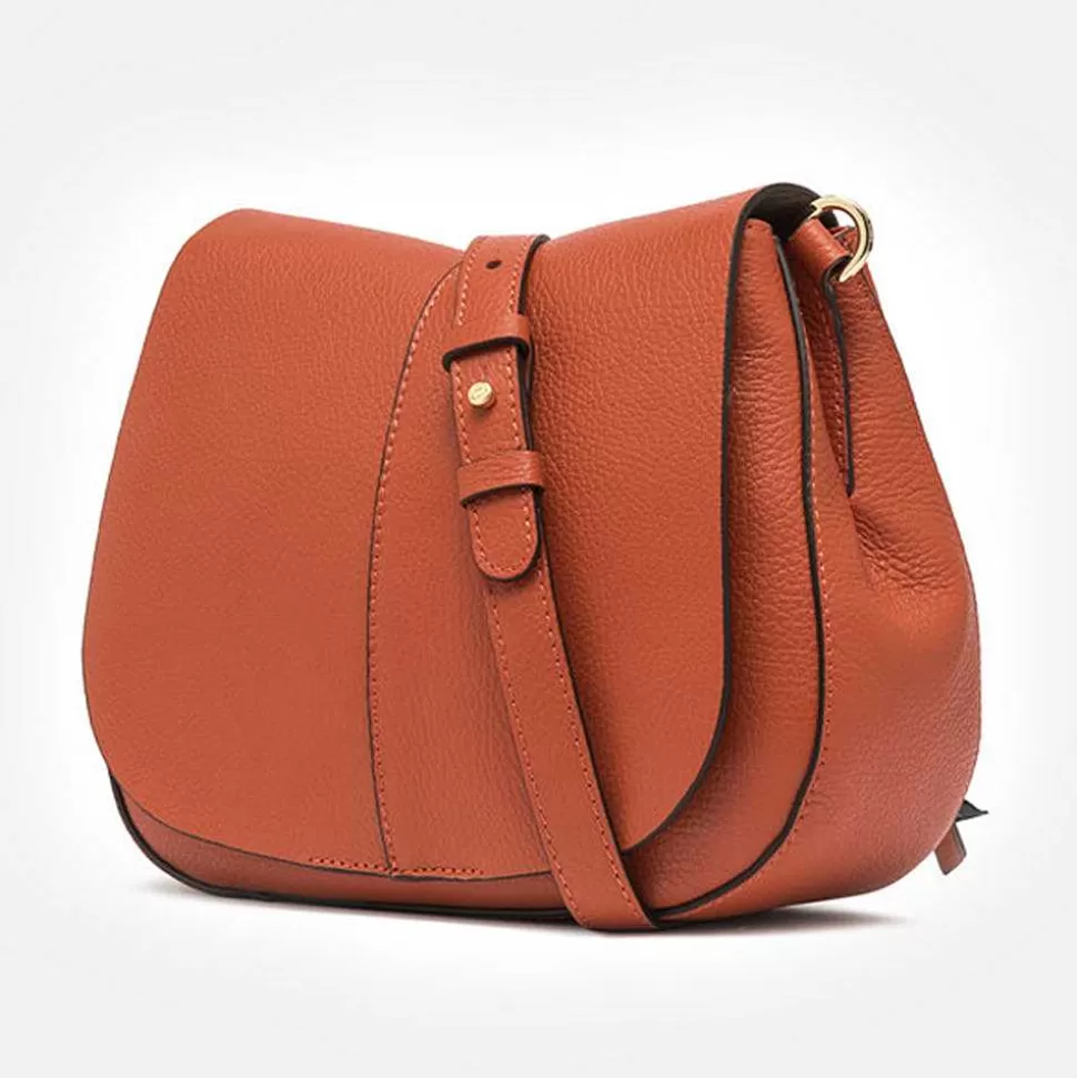 Hot Orange Leather Helena Saddle Bag Colourful Bags