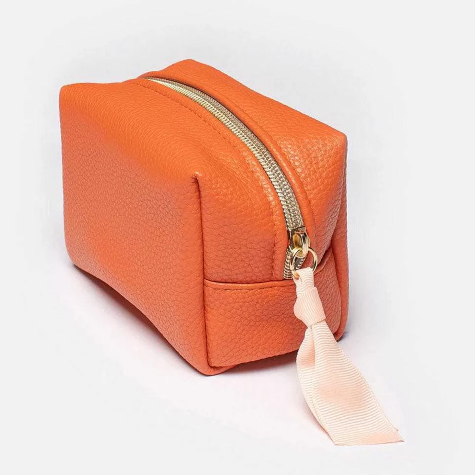 Clearance Orange Mini Cube Cosmetic Bag Travel Accessories