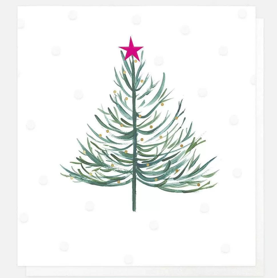 Clearance Painted Tree Personalised Christmas Cards Christmas Cards