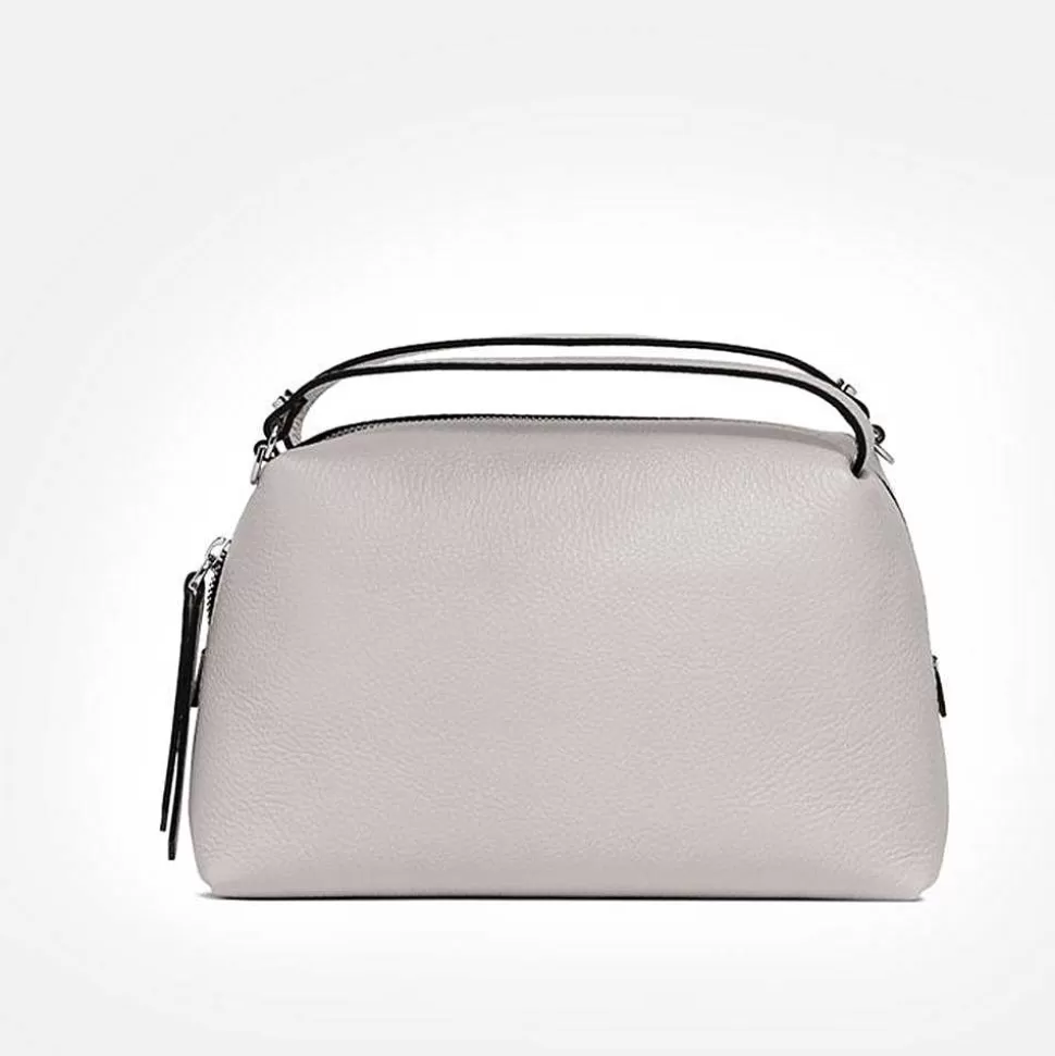 Clearance Pale Grey Leather Large Alifa Bag Handbags