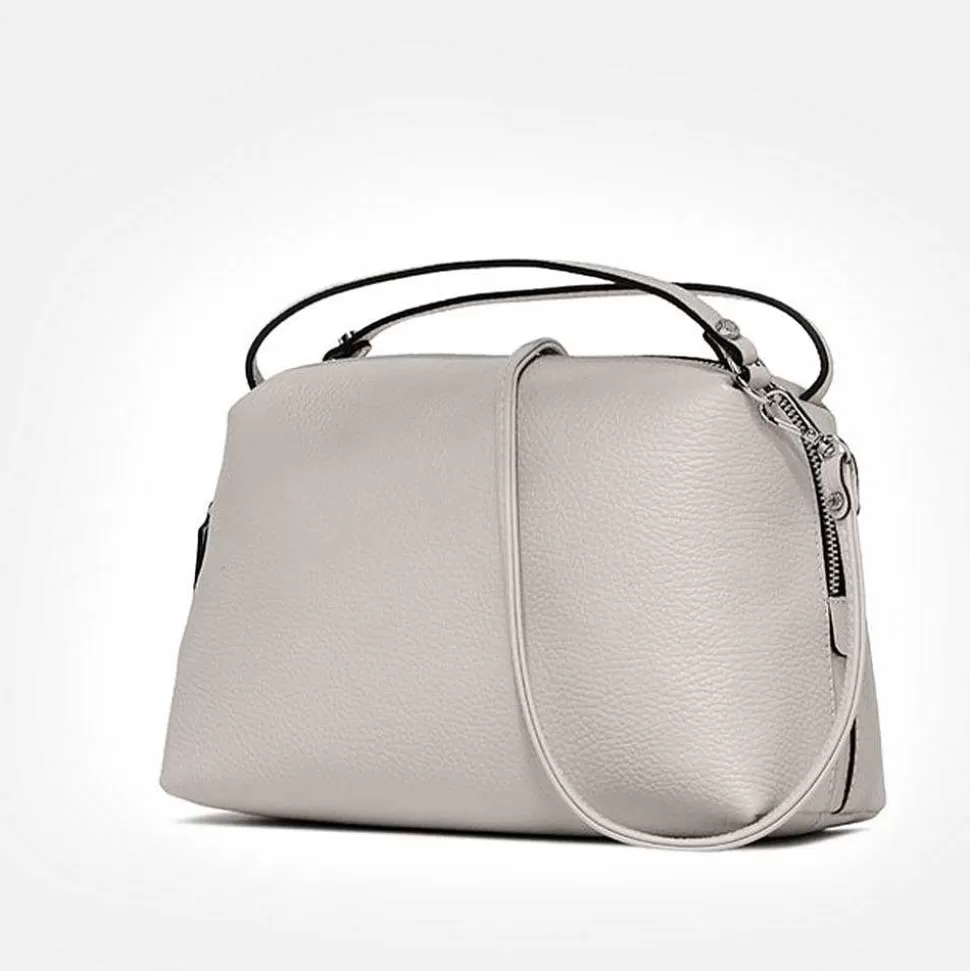 Best Sale Pale Grey Leather Large Alifa Bag Shoulder Bags