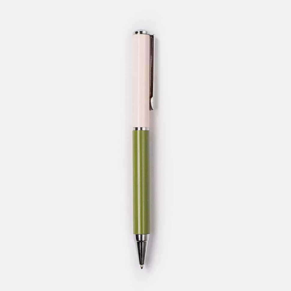 Fashion Pale Pink/Khaki Colourblock Boxed Pen Pens