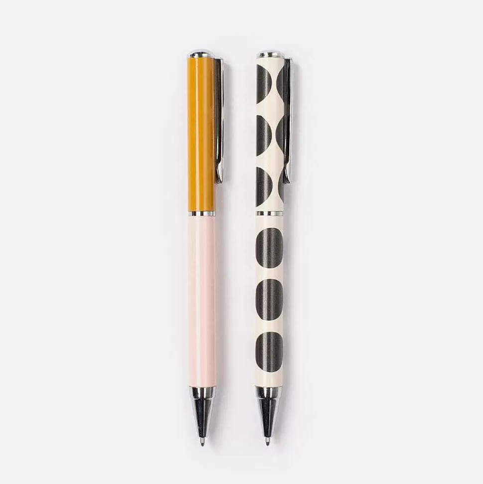 Hot Pale Pink/Mono Spot Boxed Pens Set Of 2 Pens