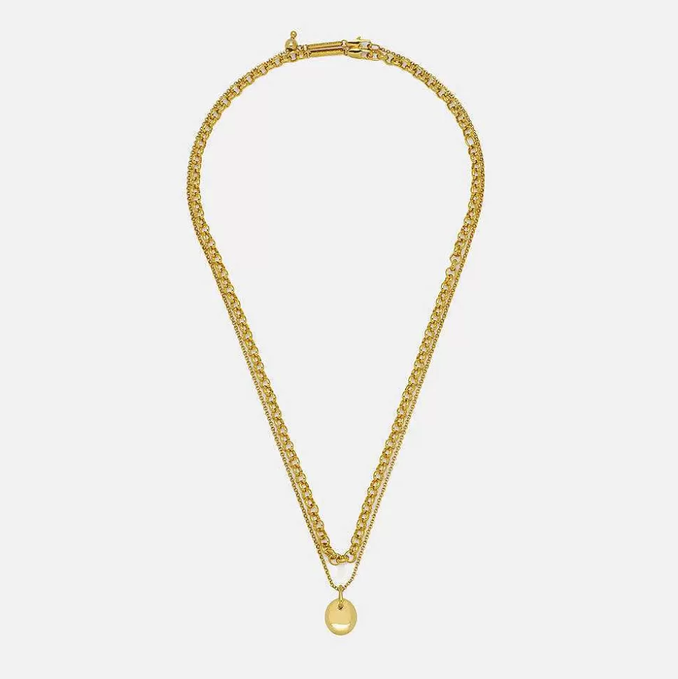 New Pebble Gold Plated Layered Necklace Necklaces