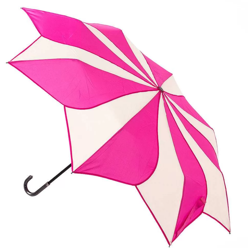 Discount Pink & Cream Swirl Folding Umbrella Umbrellas