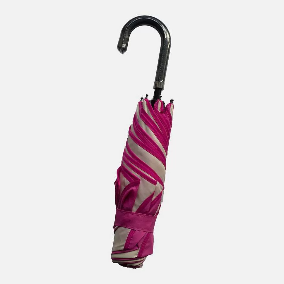 Discount Pink & Cream Swirl Folding Umbrella Umbrellas