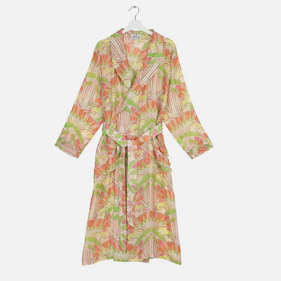 Cheap Pink Deco Fans Lightweight Dressing Gown Dressing Gowns