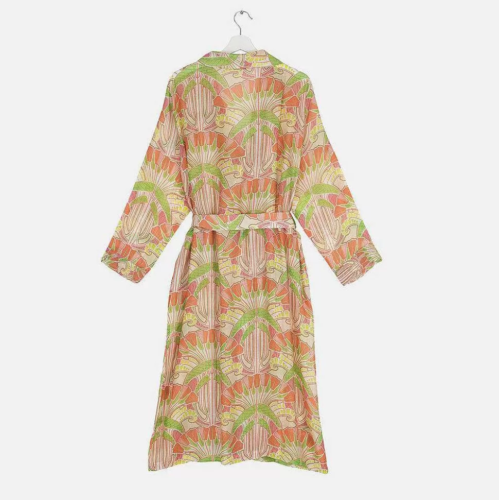 Cheap Pink Deco Fans Lightweight Dressing Gown Dressing Gowns