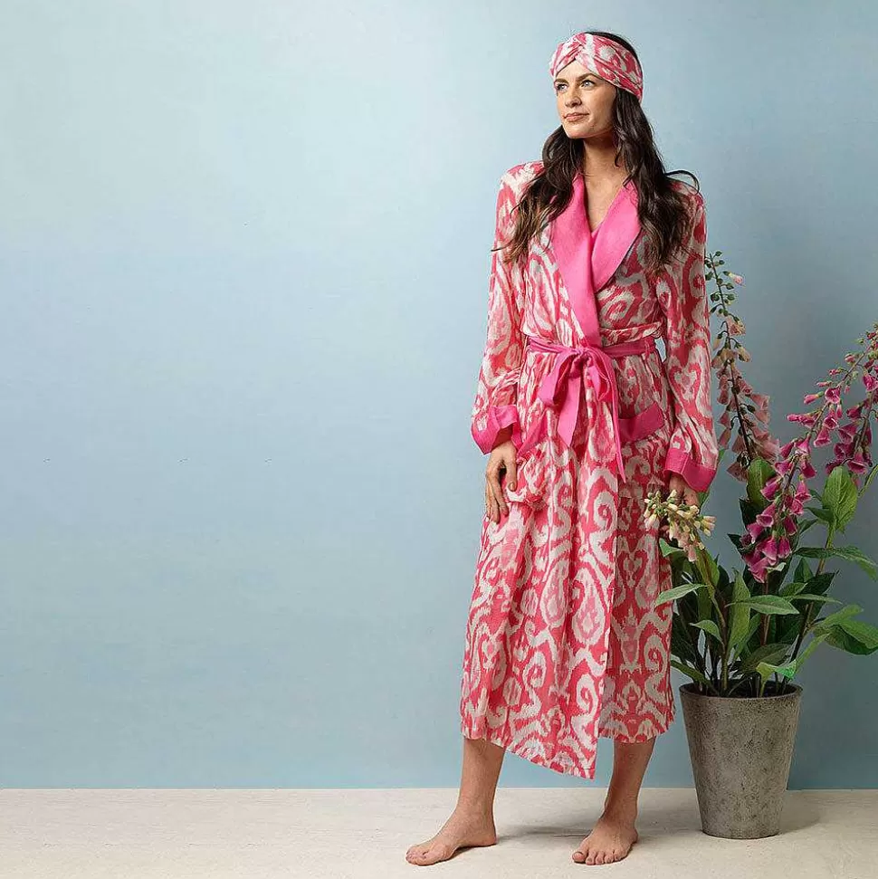Fashion Pink Ikat Dressing Gown Loungewear
