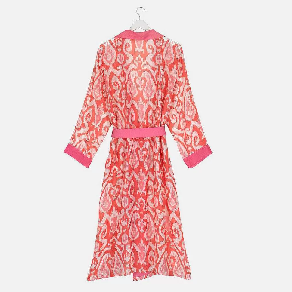 Fashion Pink Ikat Dressing Gown Loungewear