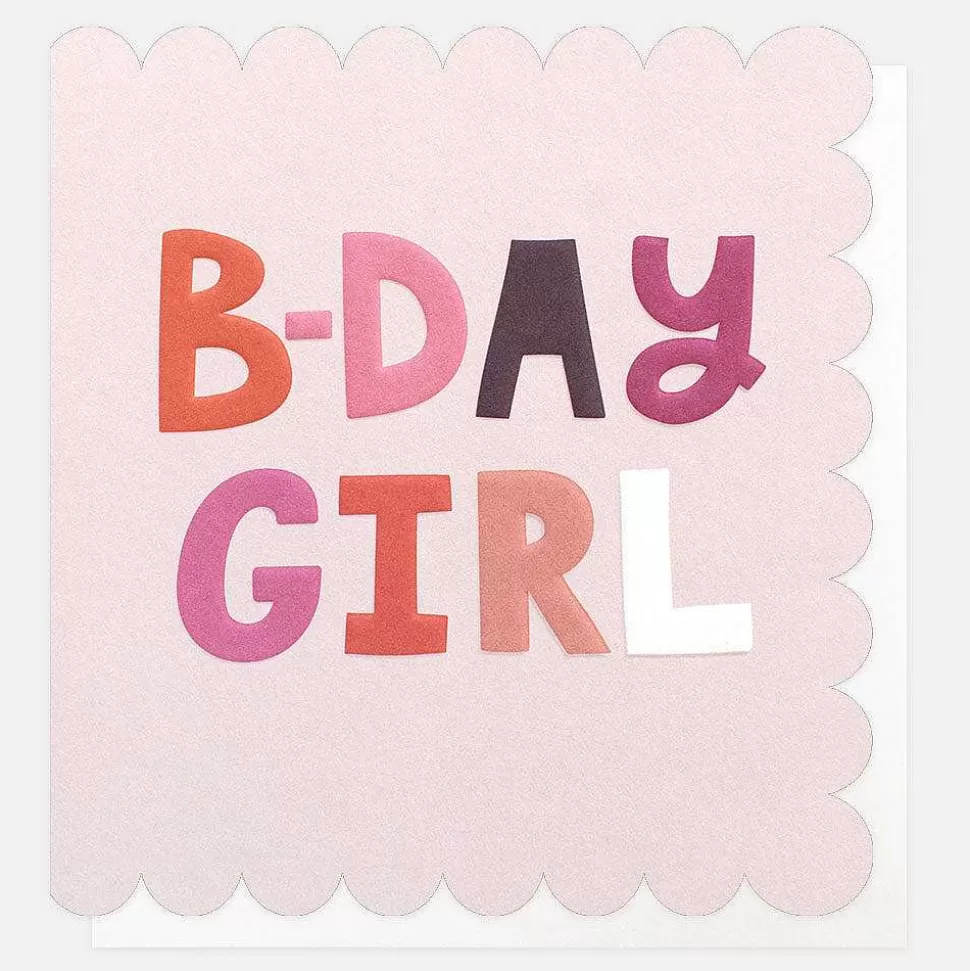 Best Sale Pink Scallop Birthday Card For Kids