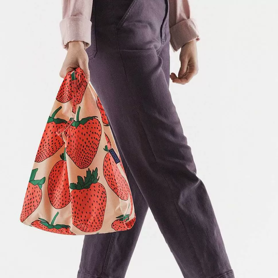 New Pink Strawberry Small Shopper Bag Nylon Bags