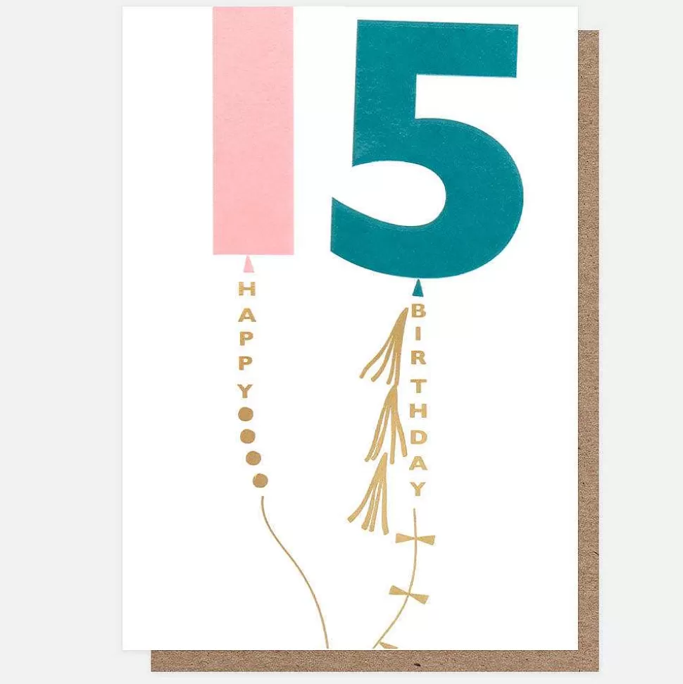 Best Sale Pink/Blue Balloon 15Th Birthday Card By Age